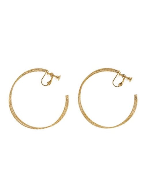 golden Brass Geometric Minimalist Hoop Earring