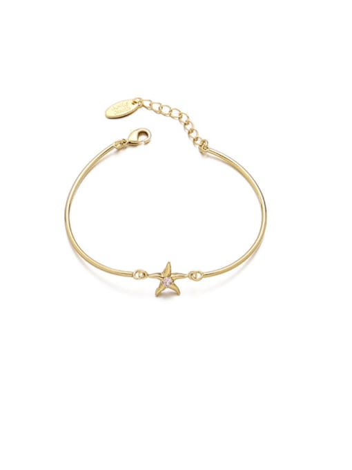 ACCA Brass Cubic Zirconia Sea Star Minimalist Bracelet 2