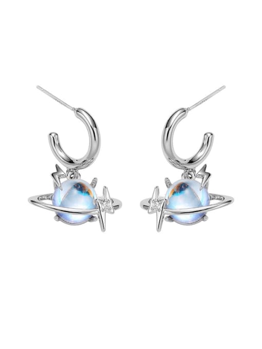 TINGS Brass Natural Stone Star Trend Drop Earring 0