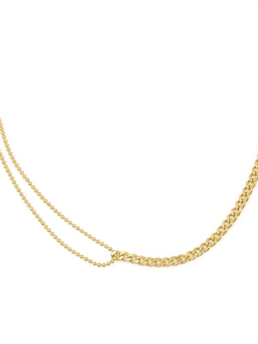 Model 1 Brass Geometric Minimalist chain Necklace