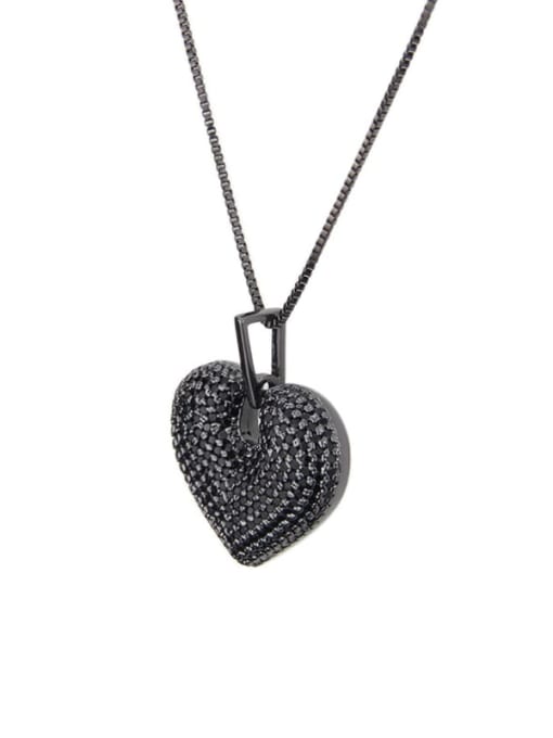 renchi Brass Cubic Zirconia Heart Luxury Necklace 1