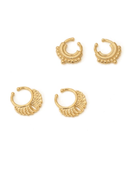 ACCA Brass Wing bead Vintage Clip Earring