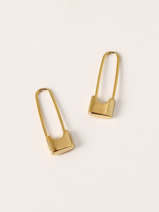 HYACINTH Brass Geometric Minimalist Hook Trend Korean Fashion Earring 2