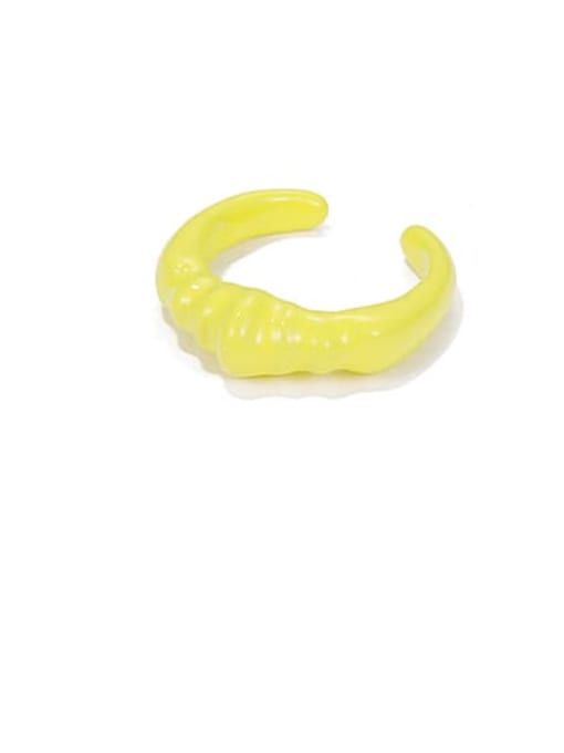 Bright yellow Alloy Enamel Irregular Minimalist Band Ring