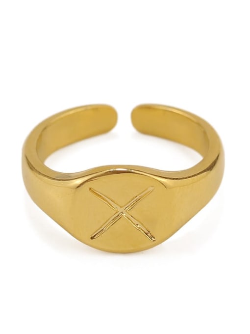 ACCA Brass Heart Cross Vintage Band Ring 3