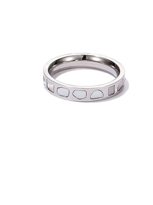 Steel round ring Titanium Steel Shell Geometric Minimalist Band Ring