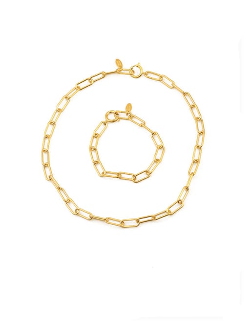 ACCA Brass Hollow Geometric chain Vintage Necklace