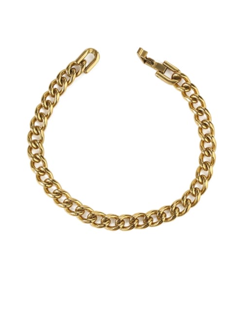 golden Titanium Steel Hollow Geometric  Chain Vintage Link Bracelet
