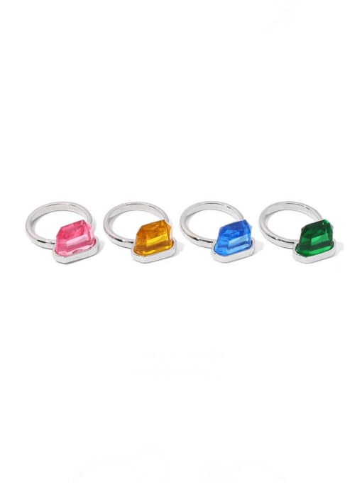 ACCA Brass Resin Geometric Vintage Band Ring 2