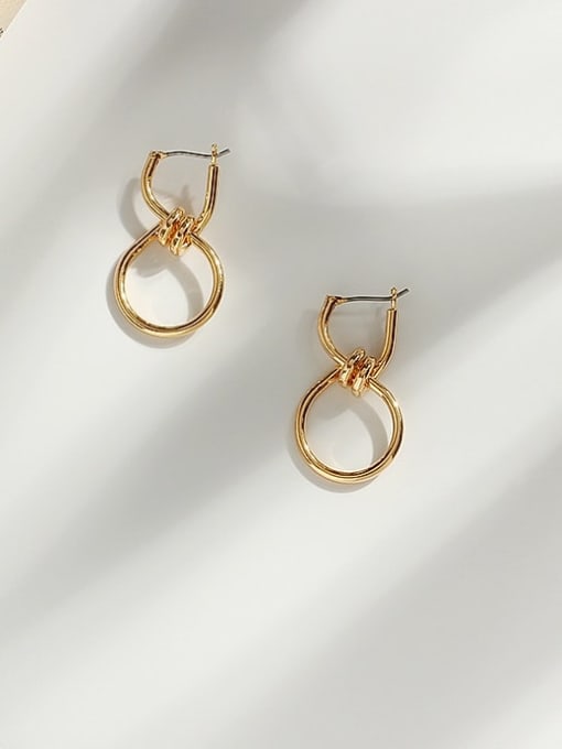 14K gold Copper Minimalist Fashion  NO 8 Huggie Trend Korean Fashion Earring