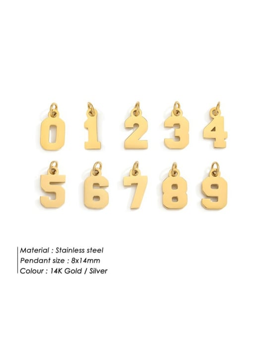 Desoto Stainless steel Minimalist Icon Numeral Pendant 1