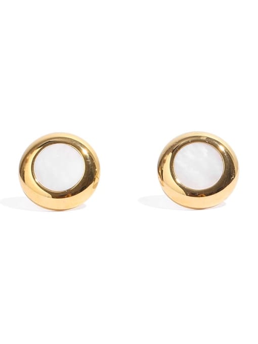 ACCA Brass Shell Round Vintage Stud Earring 3