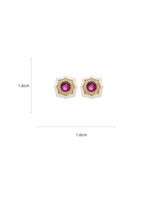 Five Color Brass Enamel Geometric Bohemia Stud Earring 3