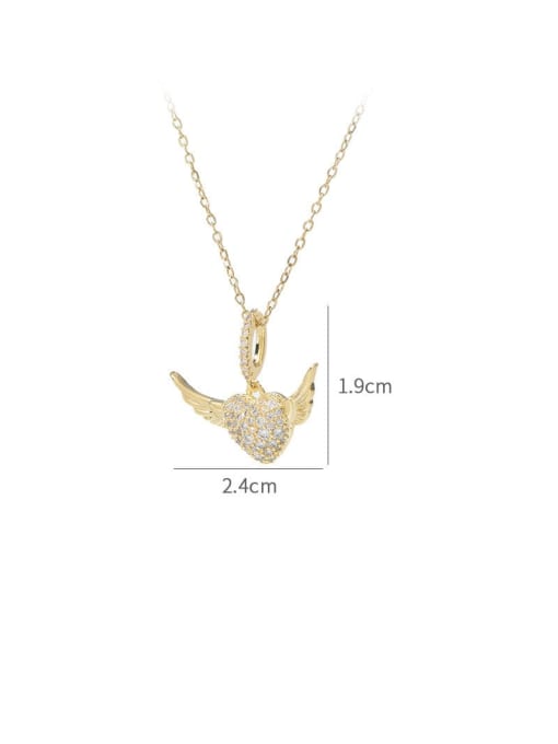 YOUH Brass Cubic Zirconia Heart Dainty Necklace 2