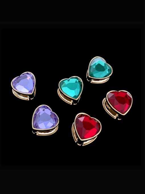 SUUTO Brass Cubic Zirconia Heart Luxury Stud Earring 0