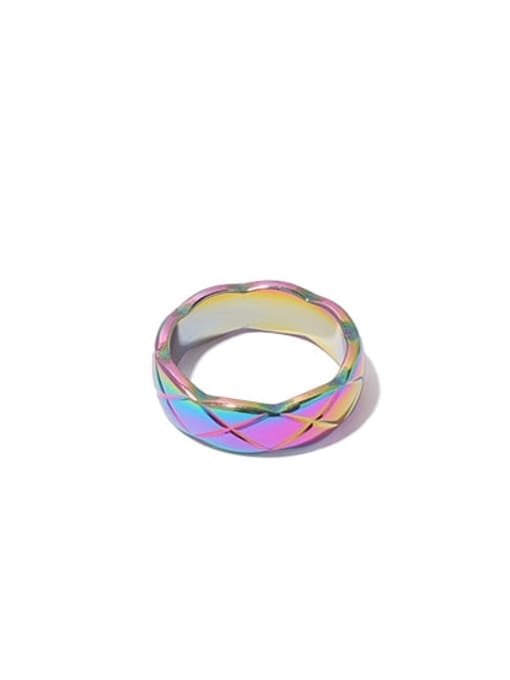 narrow  colorful Titanium Steel Enamel Geometric Minimalist Band Ring