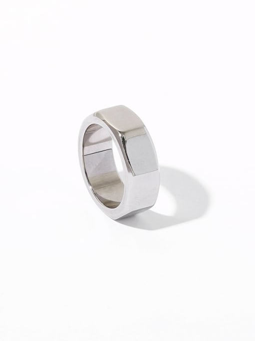 Nut ring Titanium Steel Moon Minimalist Band Ring