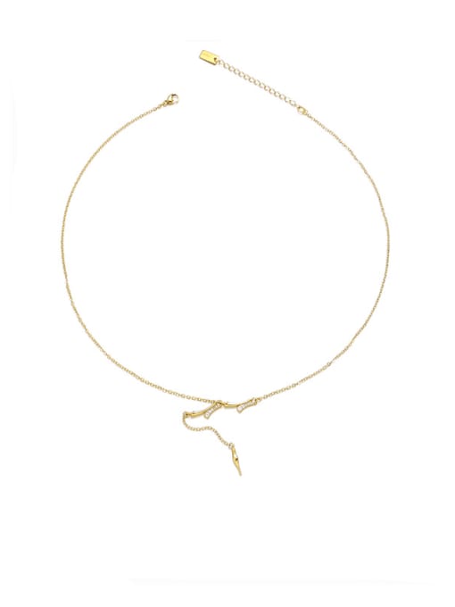 Gold Brass Tassel Minimalist Lariat Necklace