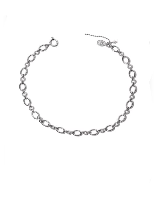 Platinum Brass Hollow Geometric Chain Vintage Necklace