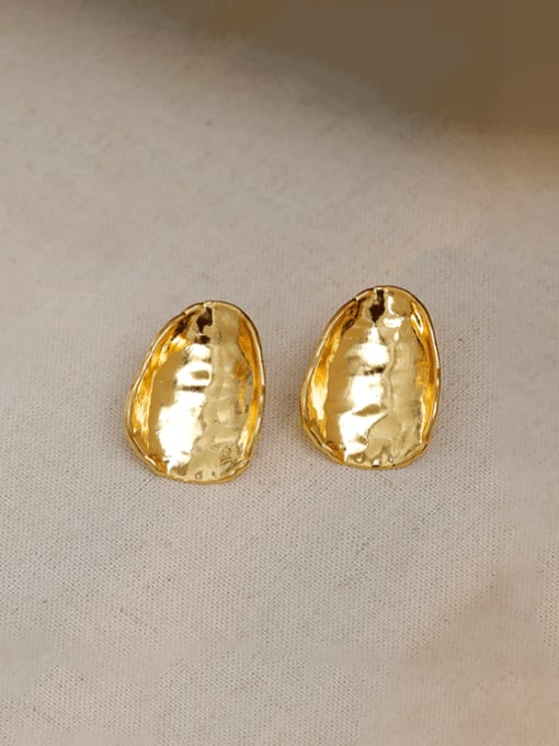 18K gold Brass Geometric Minimalist Stud Earring