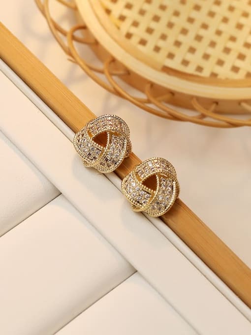 HYACINTH Copper Hollow Geometric Minimalist Stud Trend Korean Fashion Earring 3