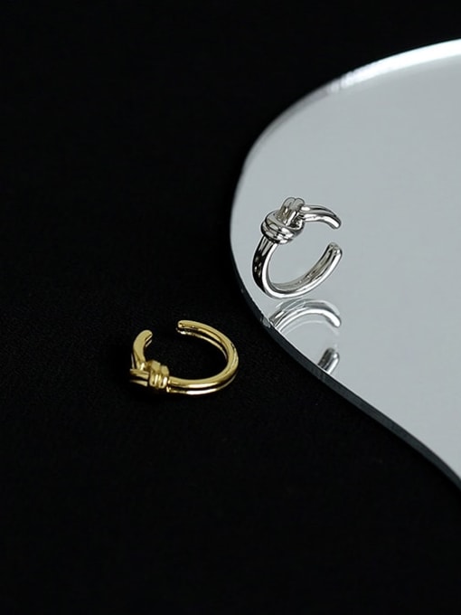 Five Color Brass Hollow Knot Minimalist Single Earring 3