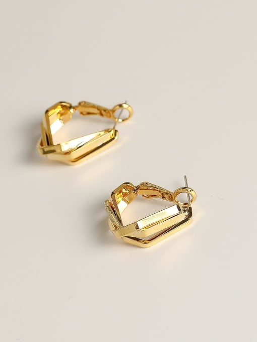 HYACINTH Brass Geometric Minimalist Huggie Trend Korean Fashion Earring 3