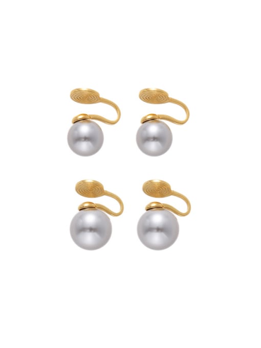 ACCA Brass Imitation Pearl Geometric Minimalist Hook Earring 2