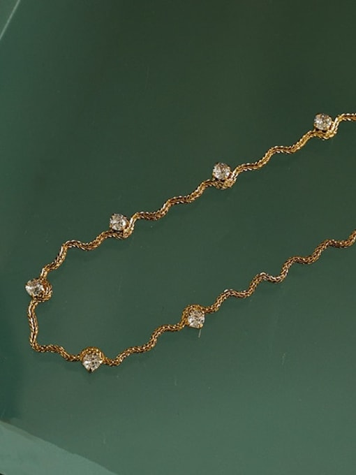 Five Color Brass Cubic Zirconia Geometric Vintage Necklace 2