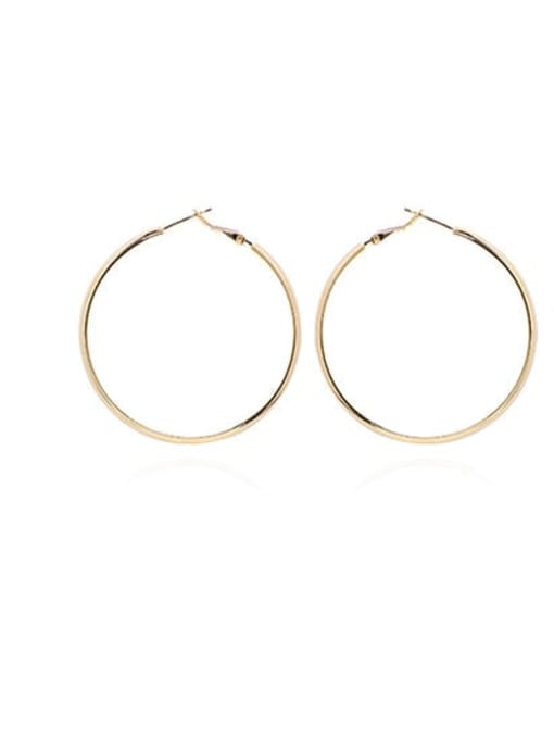HYACINTH Copper Round Minimalist Hoop Trend Korean Fashion Earring 0