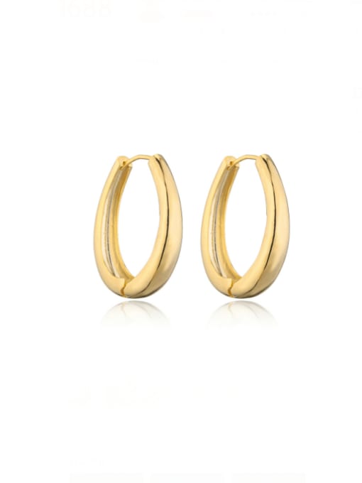 41426 Brass Geometric Minimalist Huggie Earring