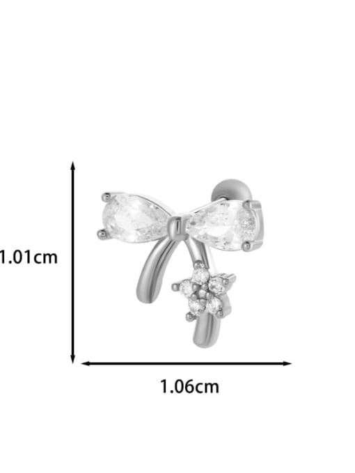 8   Steel Stainless steel Cubic Zirconia Heart Trend Single Earring