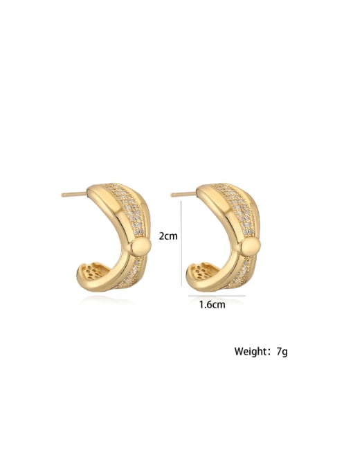 AOG Brass Cubic Zirconia Geometric Minimalist Stud Earring 1