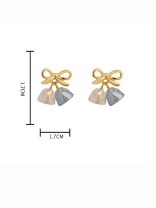 HYACINTH Brass Cubic Zirconia Bell Minimalist Stud Earring 3