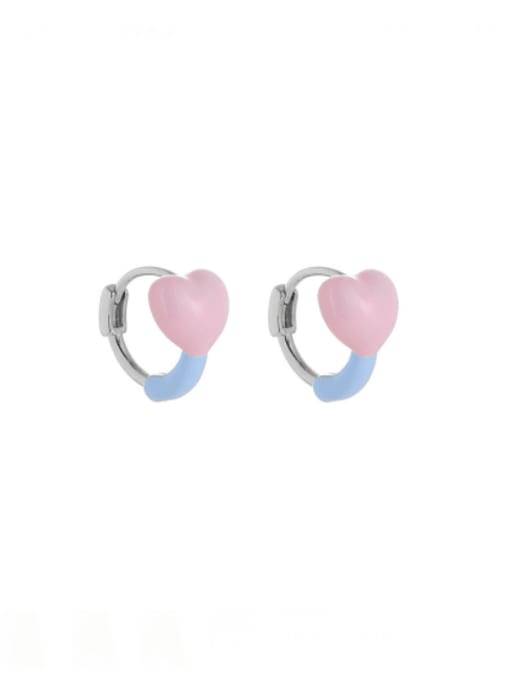 TINGS Brass Enamel Heart Minimalist Huggie Earring 0