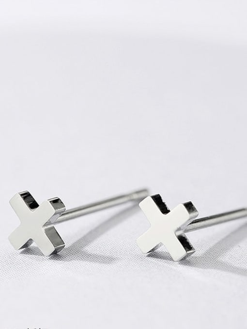 Desoto Stainless steel Cross Minimalist Stud Earring 3
