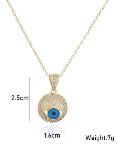 AOG Brass Cubic Zirconia Evil Eye Vintage Round Pendant Necklace 3