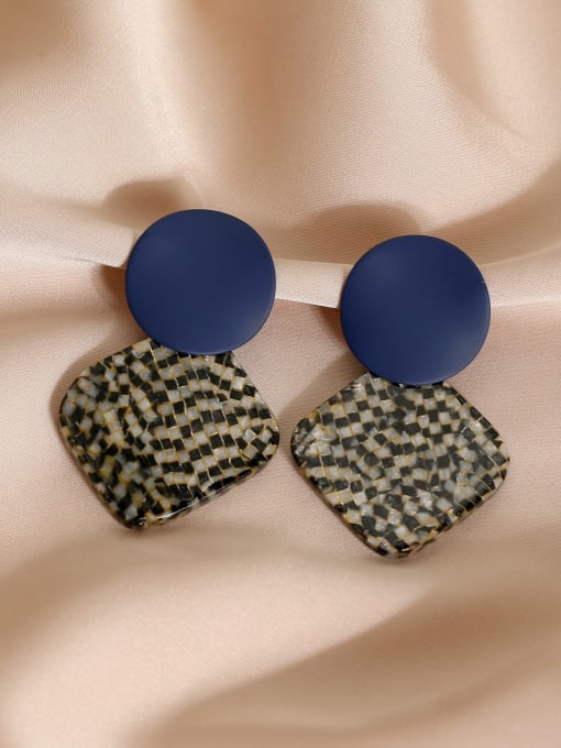 HYACINTH Brass Cellulose Acetate Round Vintage Drop Earring 3