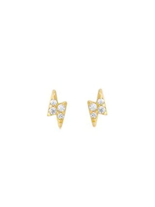 COLSW Brass Cubic Zirconia Star Minimalist Stud Earring 4