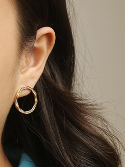 ACCA Brass  Hollow Round Minimalist Stud Earring 1