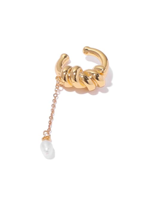 ACCA Brass Imitation Pearl Tassel Vintage Single Earring(Single -Only One) 0