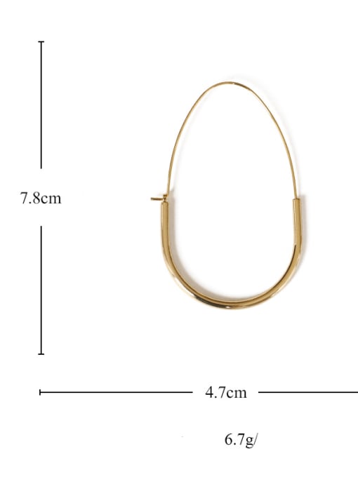 ACCA Brass Hollow Geometric Minimalist Hook Earring 3