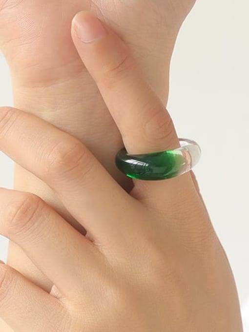 Five Color Hand Glass  Geometric Minimalist Band Ring 1