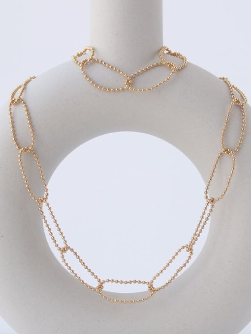 ACCA Brass  Hollow Geometric Chain Minimalist Necklace 0
