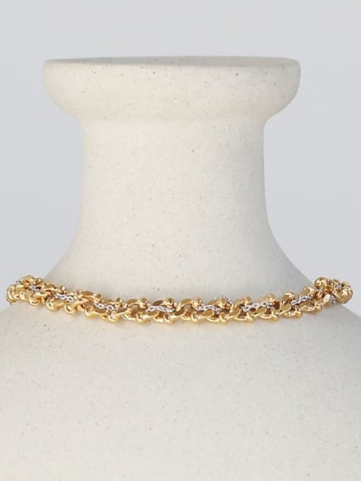 ACCA Brass Cubic Zirconia Geometric Vintage Link Bracelet 4