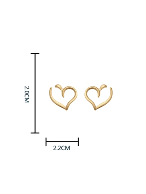 HYACINTH Brass Heart Minimalist Stud Earring 1
