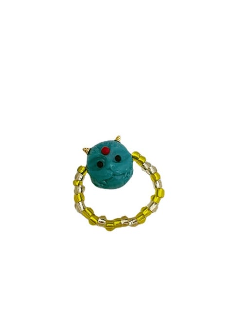 ZRUI Resin Multi Color Cute little monster Bead Ring 0