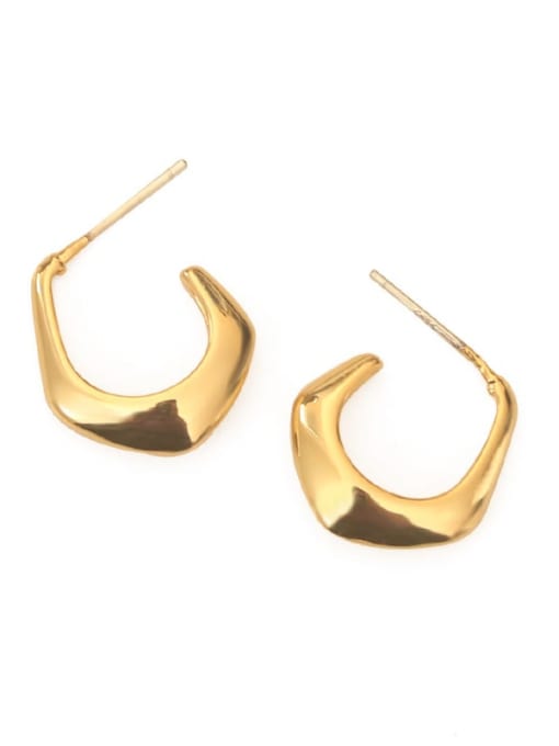 ACCA Brass Smooth  Geometric Minimalist Stud Earring 2