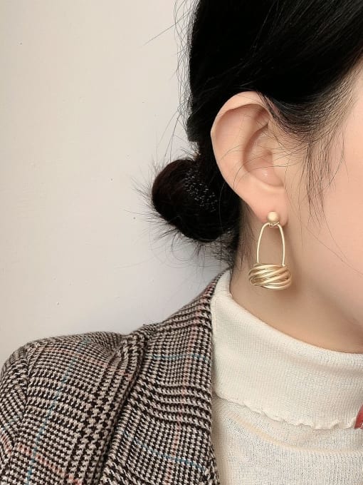HYACINTH Copper Geometric Ethnic Matte  Drop Trend Korean Fashion Earring 2