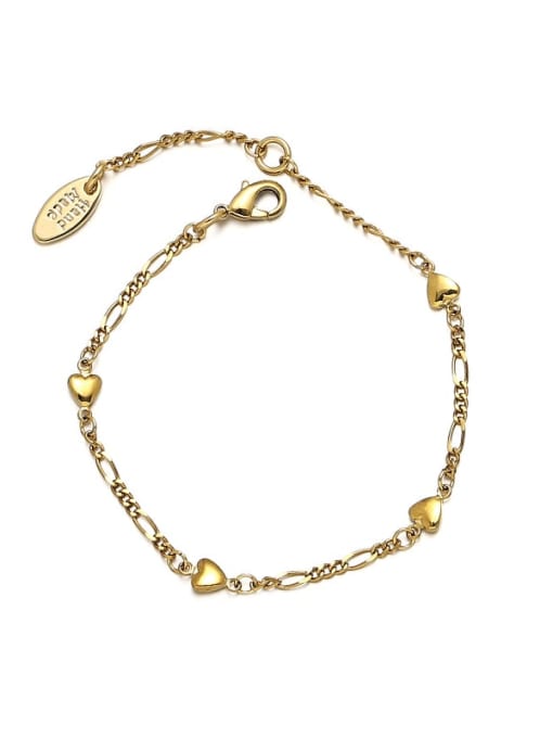 Love style 15.9cm+4cm Brass Cubic Zirconia Heart Vintage Link Bracelet